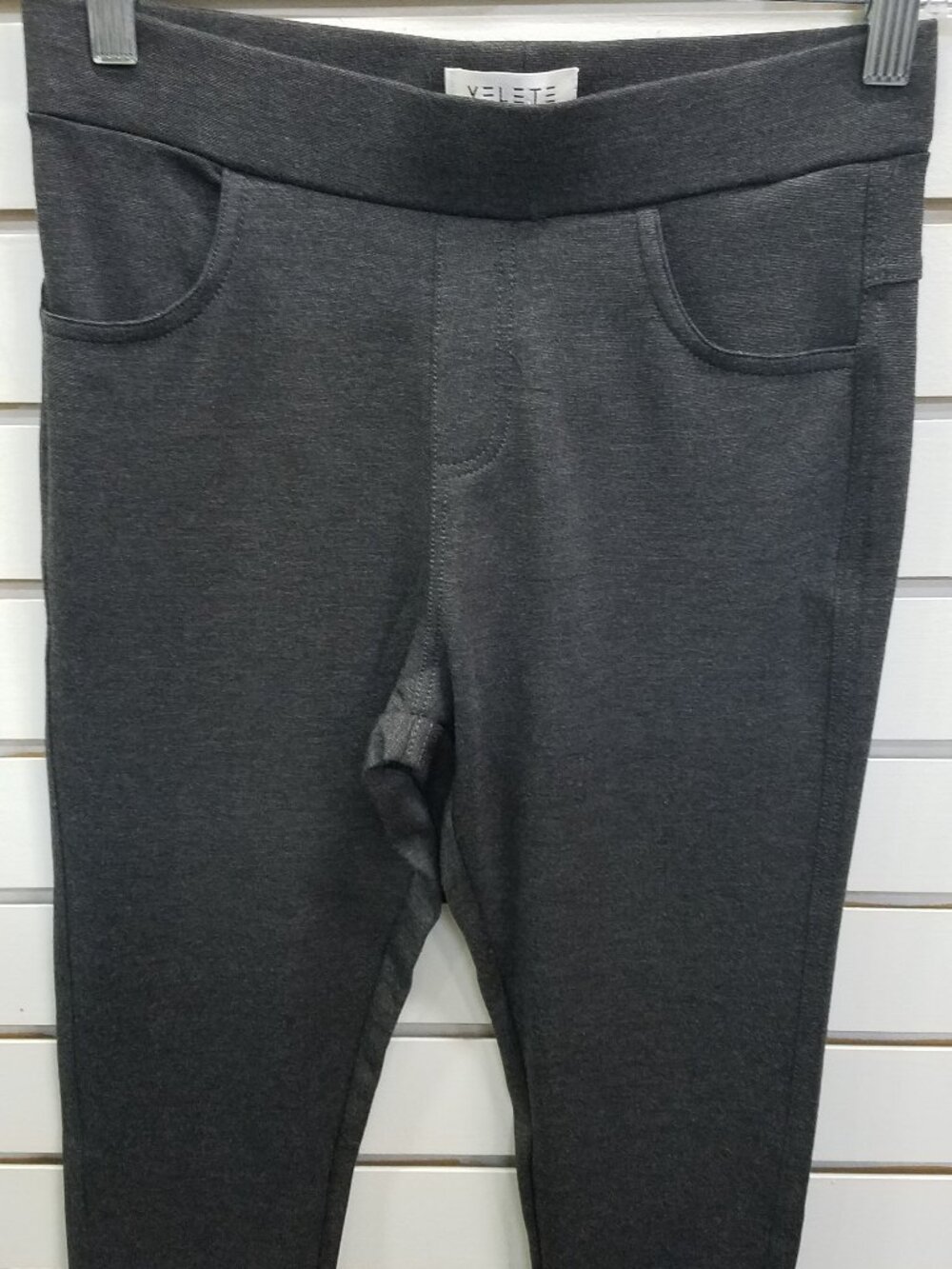 Grey dressy pocketed ponte pant